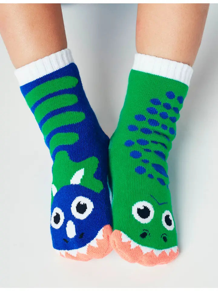 T-Rex and Triceratops | Kids Socks | Mismatched Fun Socks