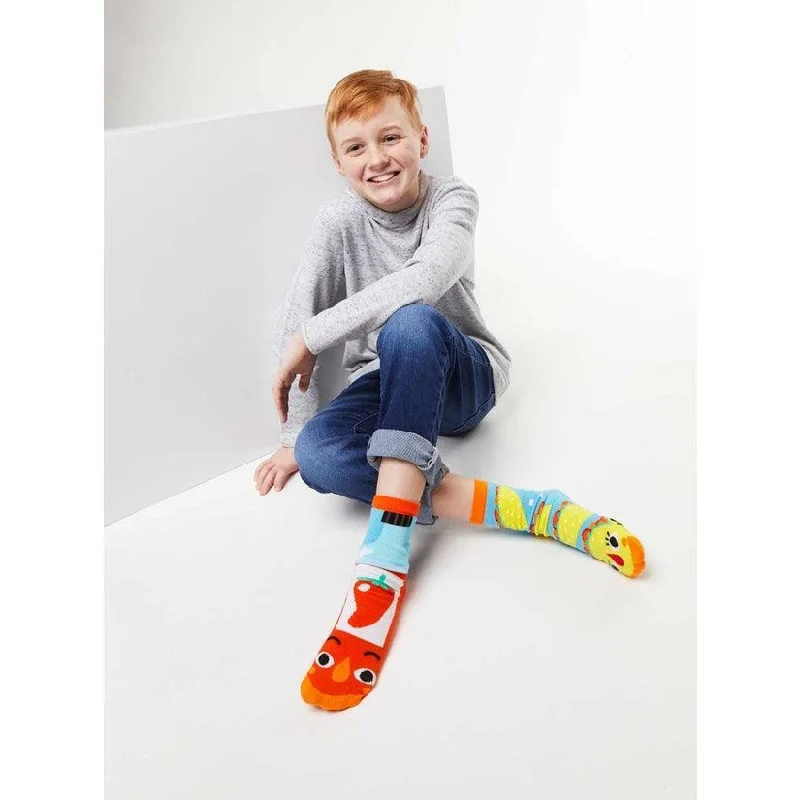 Taco & Hot Sauce | Kids Socks | Mismatched Cute Crazy Fun Socks - OLD STOCK LAST CHANCE