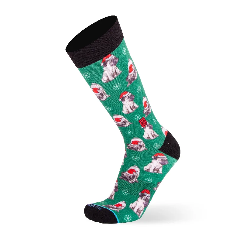 The Holiday Pugs- Extra Cushioned - Dress Socks