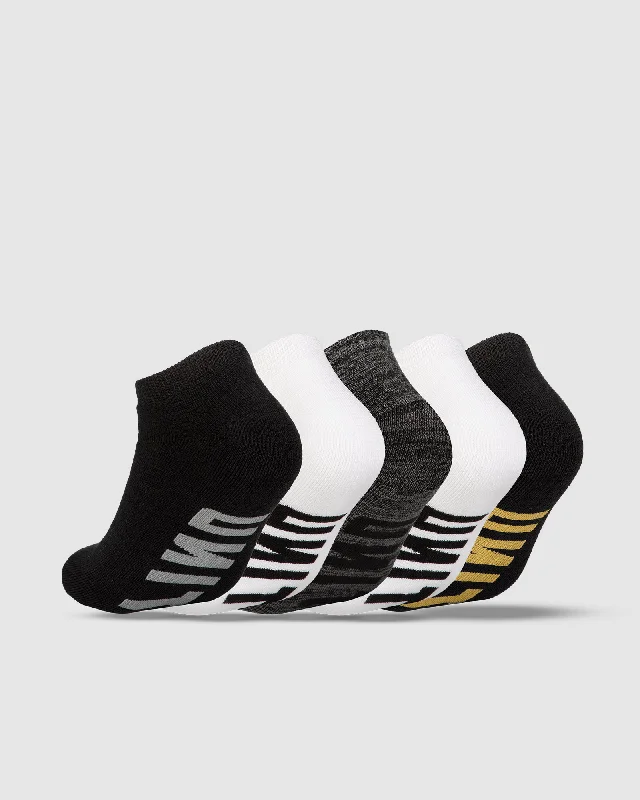 UNIT Mens Essential No Show Bamboo Socks - 5 Pack