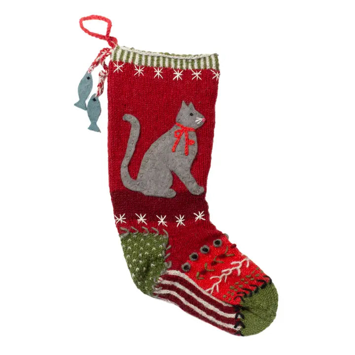 Whiskers | Wool Knit Holiday Stocking