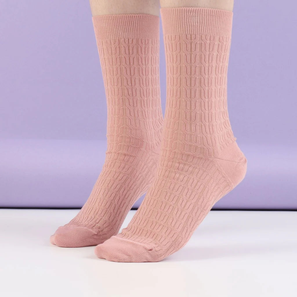 Women's Cabled Mercerised Cotton Socks