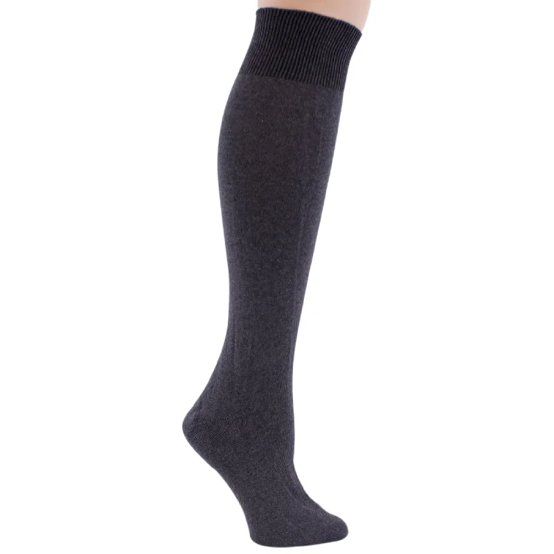 Women's Flat Knit Knee High Socks WA-5200