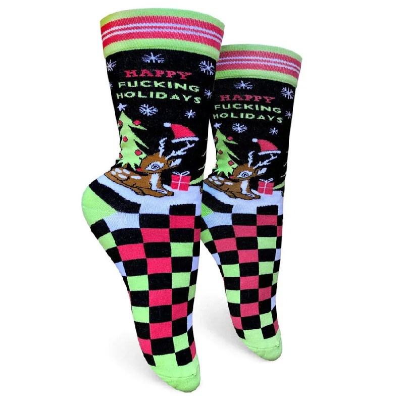 Women's Happy Fucking Holidays Socks